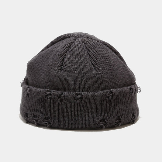 Hole knitted wool hat - AGB LuxeDrop