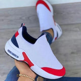 Women's Fashion Stretch Round Toe Knit Sneakers - AGB LuxeDrop