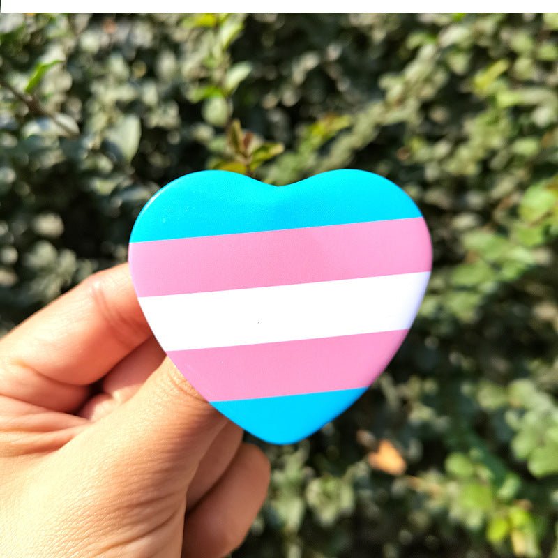 Creative Heart Shaped Rainbow Flag Badge - AGB LuxeDrop