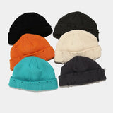 Hole knitted wool hat - AGB LuxeDrop