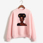 Women Fashion Loose Pink Hoodie