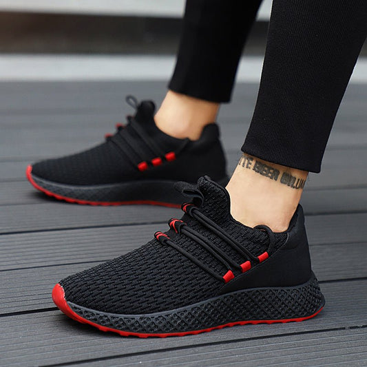 Spring and autumn sneakers trend casual wholesale men's shoes flying woven padded lightweight running shoes - AGB LuxeDrop