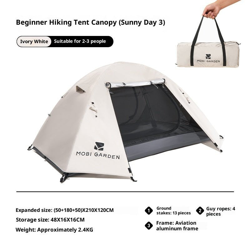 Outdoor Equipment Rain - proof Thickened Camping Three - point Tent Windproof Sunscreen Portable Folding Tent - AGB LuxeDrop