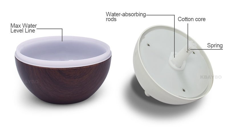 Wood grain home office desk mute humidifier - AGB LuxeDrop