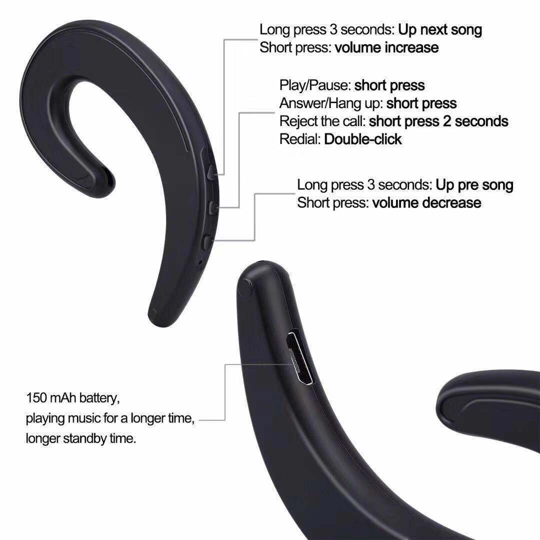 Compatible with Apple , Bluetooth Painless Exercise With Wireless Earphones With Ear - hook Earphones - AGB LuxeDrop