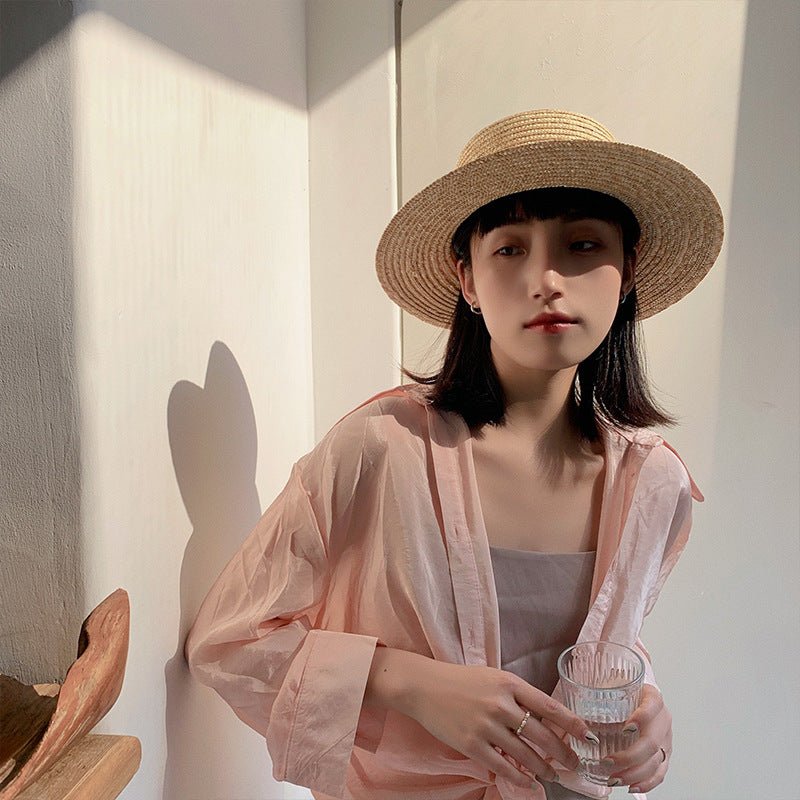 Woven Raffia Straw Hat Female Sunscreen Sunshade - AGB LuxeDrop
