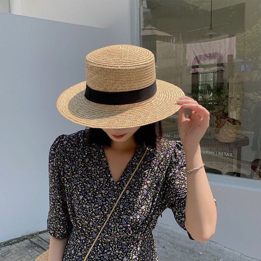 Woven Raffia Straw Hat Female Sunscreen Sunshade - AGB LuxeDrop
