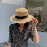 Woven Raffia Straw Hat Female Sunscreen Sunshade - AGB LuxeDrop