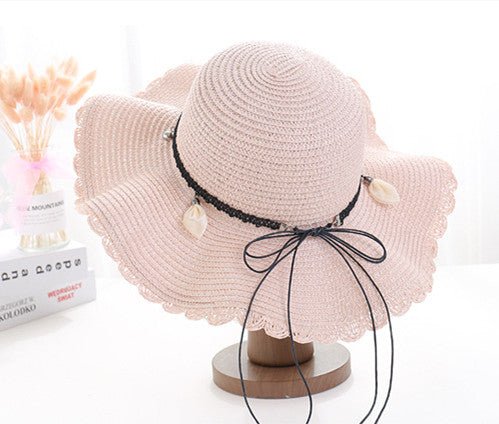 A Sunscreen Han Edition Big Beach Hat Wavy Skirt Together Leather Rope Weaving - AGB LuxeDrop