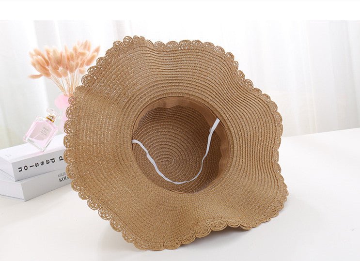 A Sunscreen Han Edition Big Beach Hat Wavy Skirt Together Leather Rope Weaving - AGB LuxeDrop