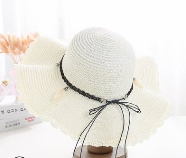A Sunscreen Han Edition Big Beach Hat Wavy Skirt Together Leather Rope Weaving - AGB LuxeDrop