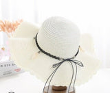 A Sunscreen Han Edition Big Beach Hat Wavy Skirt Together Leather Rope Weaving - AGB LuxeDrop