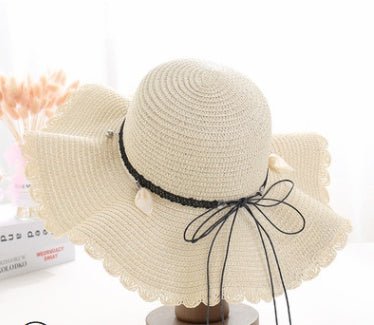 A Sunscreen Han Edition Big Beach Hat Wavy Skirt Together Leather Rope Weaving - AGB LuxeDrop