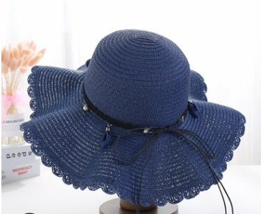 A Sunscreen Han Edition Big Beach Hat Wavy Skirt Together Leather Rope Weaving - AGB LuxeDrop