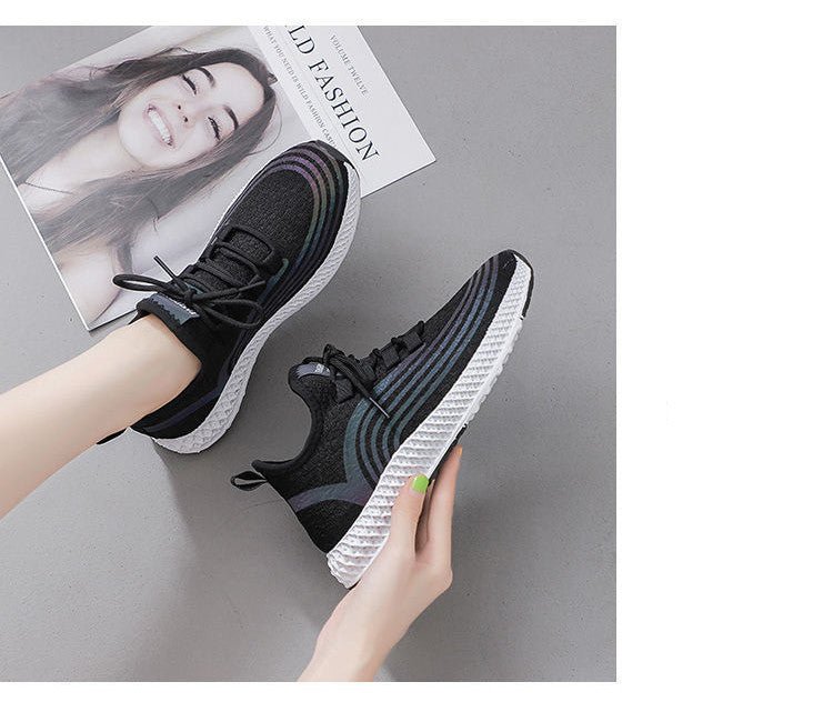 Flat Sneakers Women's Shoes Spring And Autumn Net Shoes Wild Breathable Casual Shoes Female Korean Students Running Shoes Old Shoes - AGB LuxeDrop