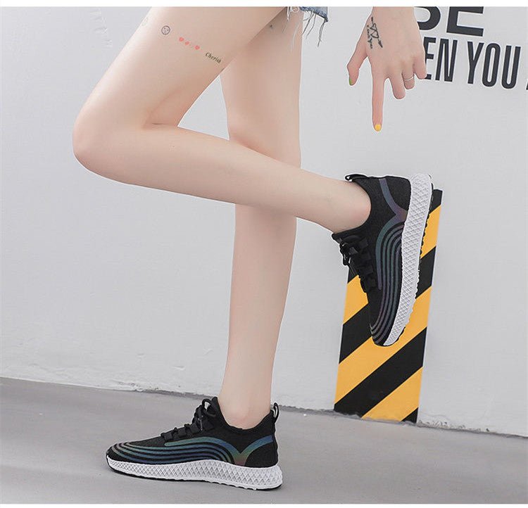 Flat Sneakers Women's Shoes Spring And Autumn Net Shoes Wild Breathable Casual Shoes Female Korean Students Running Shoes Old Shoes - AGB LuxeDrop