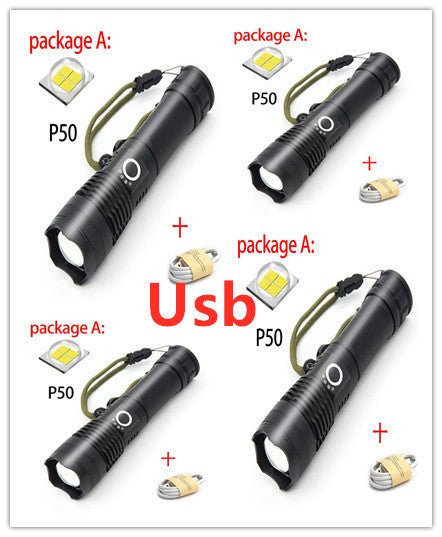 USB Charging Zoom P50 Flashlight - AGB LuxeDrop