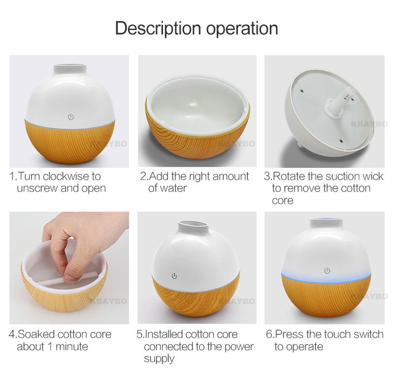 Wood grain home office desk mute humidifier - AGB LuxeDrop