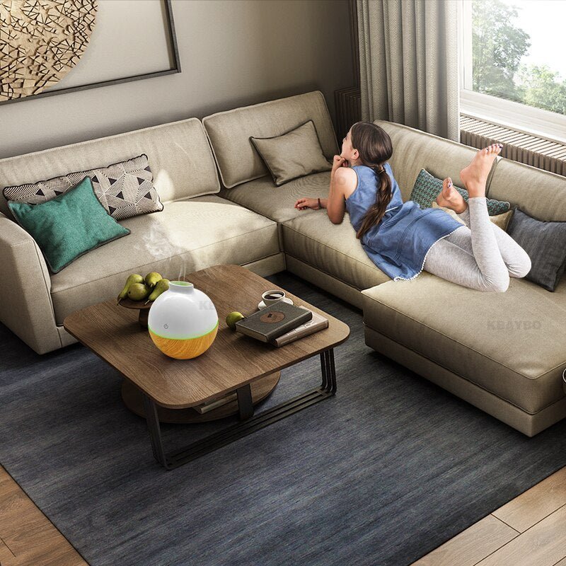 Wood grain home office desk mute humidifier - AGB LuxeDrop