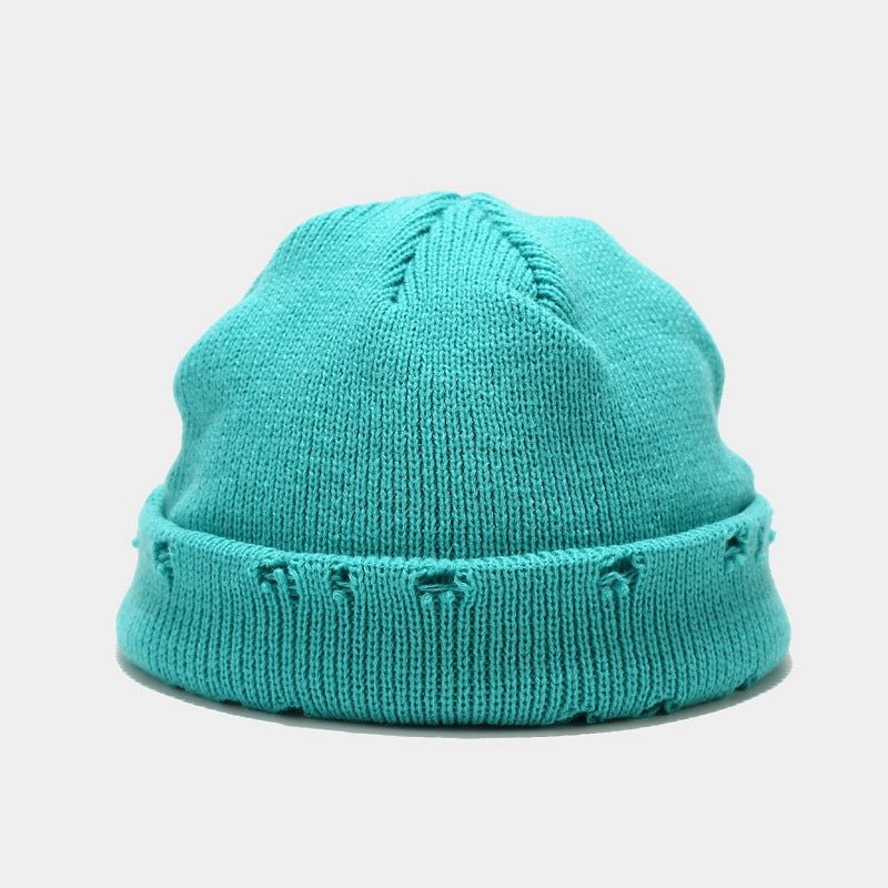 Hole knitted wool hat - AGB LuxeDrop