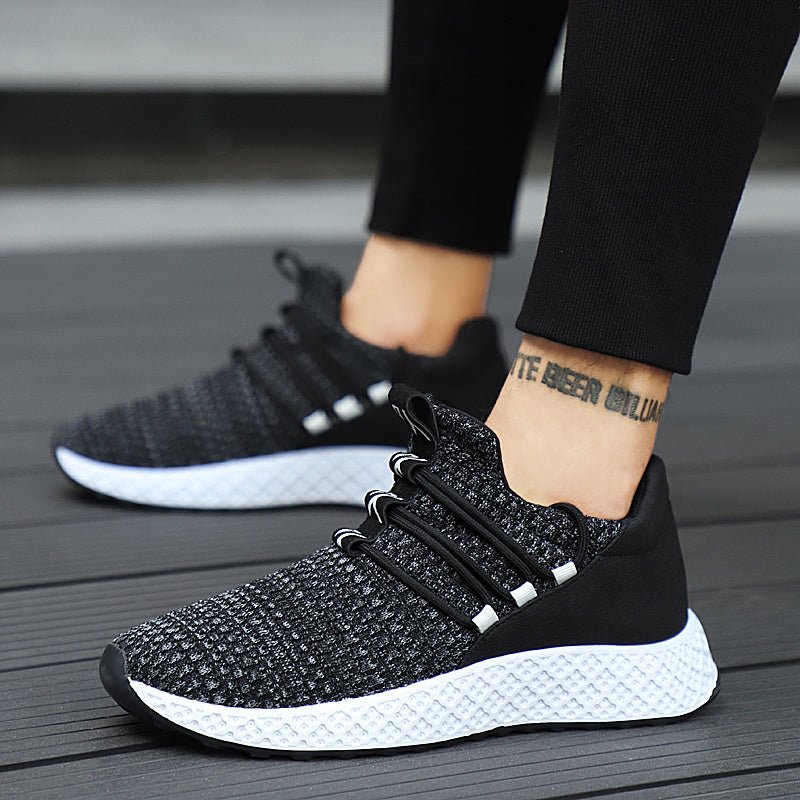 Spring and autumn sneakers trend casual wholesale men's shoes flying woven padded lightweight running shoes - AGB LuxeDrop