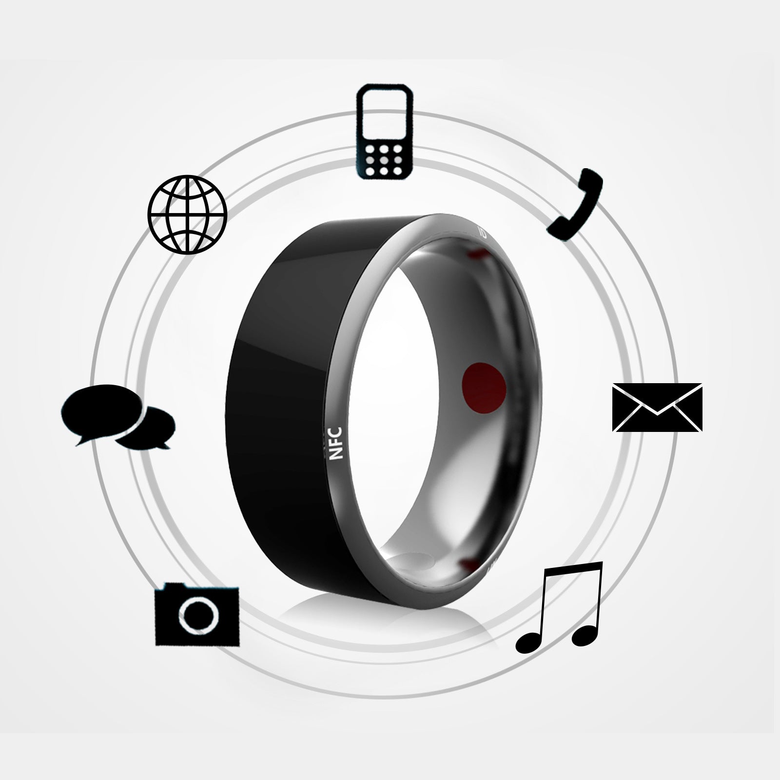 Smart Ring Wearable Device Multifunctional Black High - tech - AGB LuxeDrop