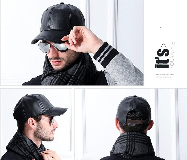 Faux Leather Black Hat - AGB LuxeDrop