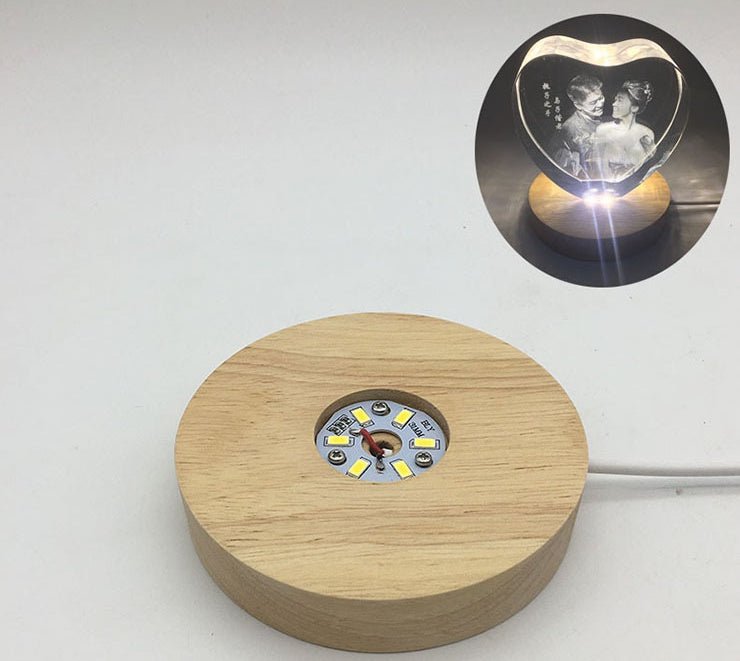 Wood LED Light Display Base - AGB LuxeDrop