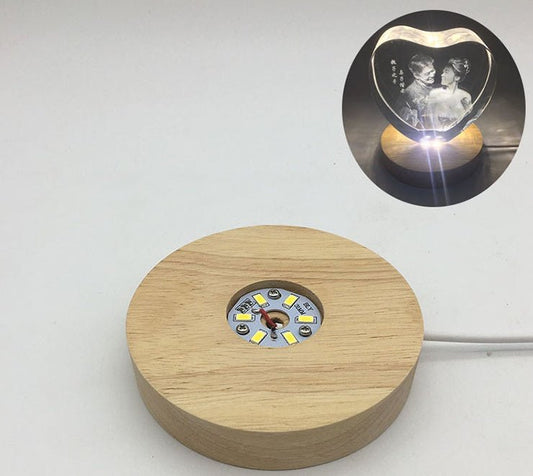 Wood LED Light Display Base - AGB LuxeDrop