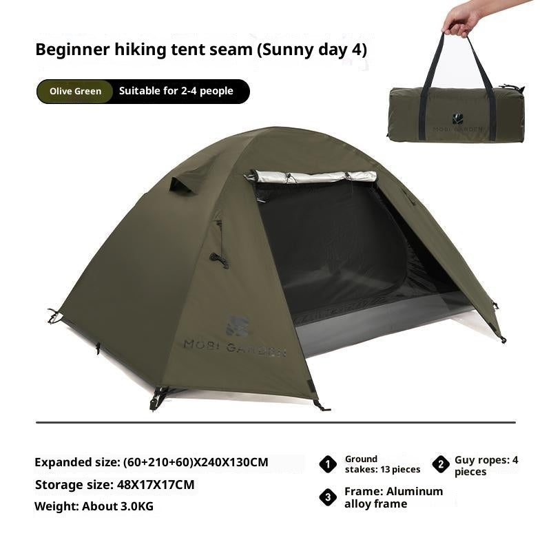 Outdoor Equipment Rain - proof Thickened Camping Three - point Tent Windproof Sunscreen Portable Folding Tent - AGB LuxeDrop