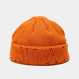 Hole knitted wool hat - AGB LuxeDrop