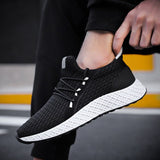 Spring and autumn sneakers trend casual wholesale men's shoes flying woven padded lightweight running shoes - AGB LuxeDrop