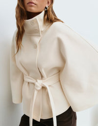 Winter High Neck Batwing Sleeve Coat For Women Clothing