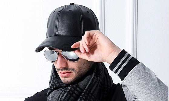 Faux Leather Black Hat - AGB LuxeDrop