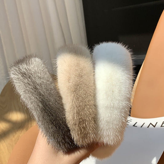 Hair Band Plush Mink Hair Band Candy Color - AGB LuxeDrop