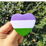 Creative Heart Shaped Rainbow Flag Badge - AGB LuxeDrop