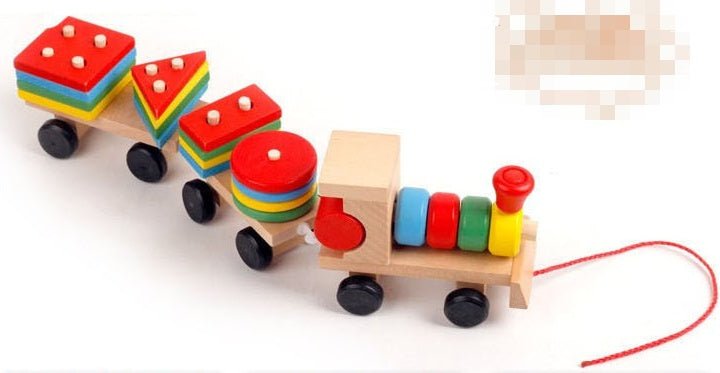 Wooden Train Three - section Tractor Toy Children's Intelligence Puzzle Toys Educational Toys - AGB LuxeDrop