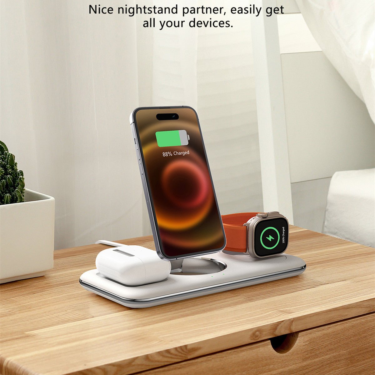 Folding Magnetic Wireless Charger Charger Desktop Bracket - AGB LuxeDrop