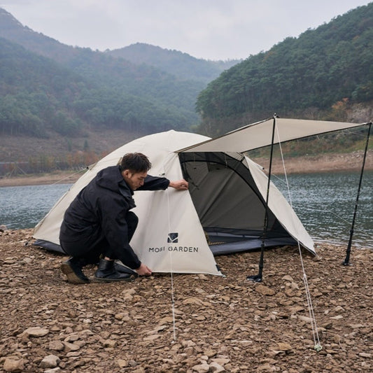 Outdoor Equipment Rain - proof Thickened Camping Three - point Tent Windproof Sunscreen Portable Folding Tent - AGB LuxeDrop