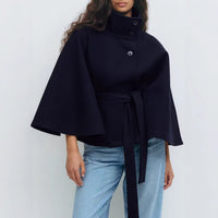 Winter High Neck Batwing Sleeve Coat For Women Clothing