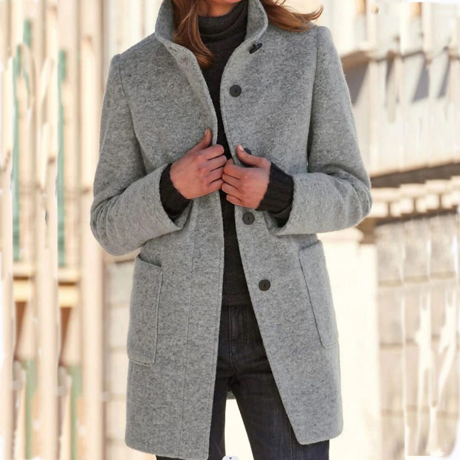 Winter Casual Button Outwear For Women Clothing
