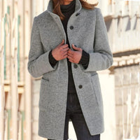 Winter Casual Button Outwear For Women Clothing
