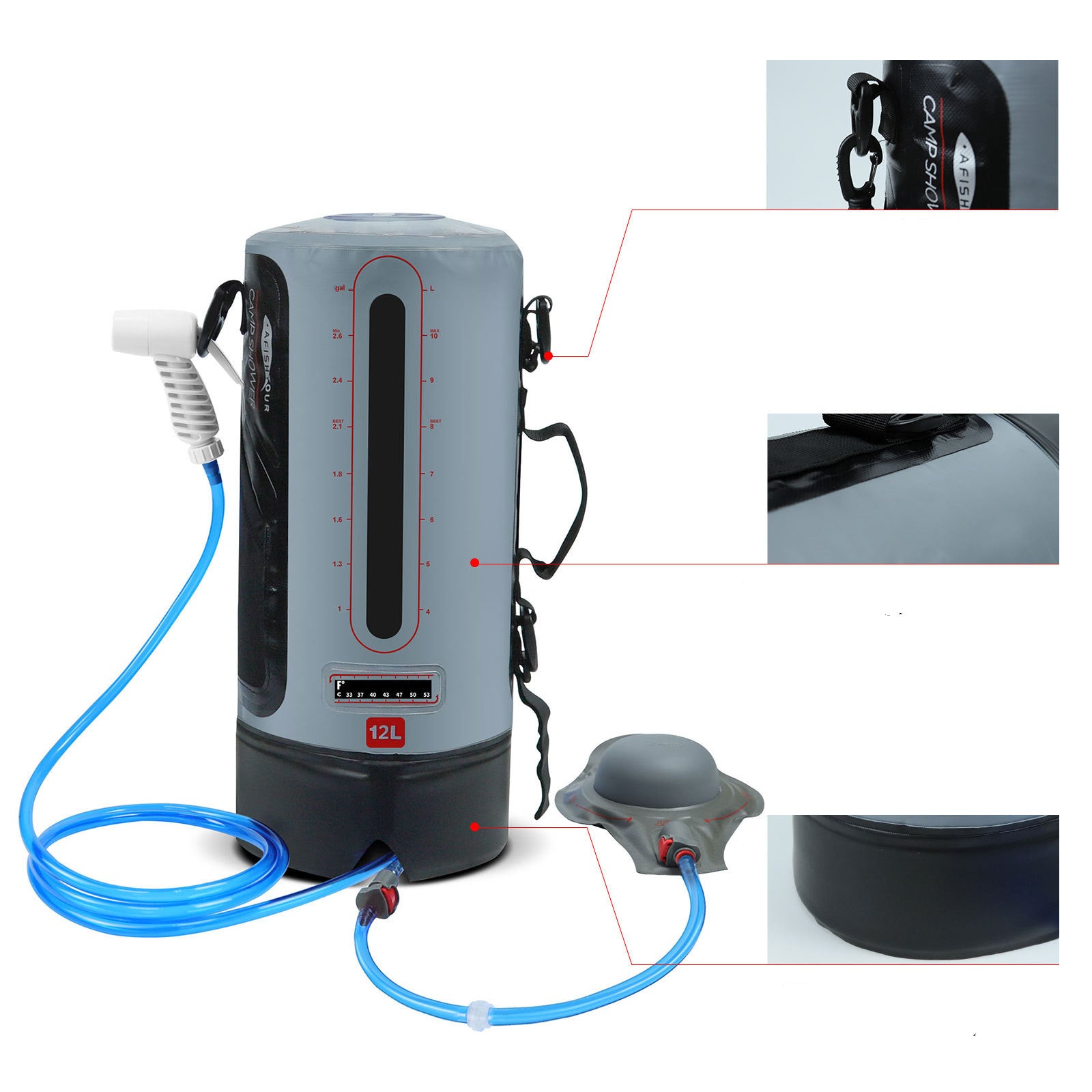 Outdoor Solar Shower Bag Supplies Equipment Camping Mountaineering - AGB LuxeDrop