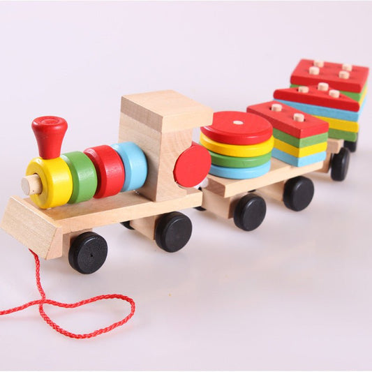 Wooden Train Three - section Tractor Toy Children's Intelligence Puzzle Toys Educational Toys - AGB LuxeDrop