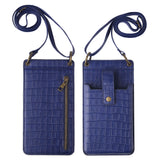 Multi-function Crossbody Bags For Mobile Phone Crocodile-pattern Wallet Card Holder