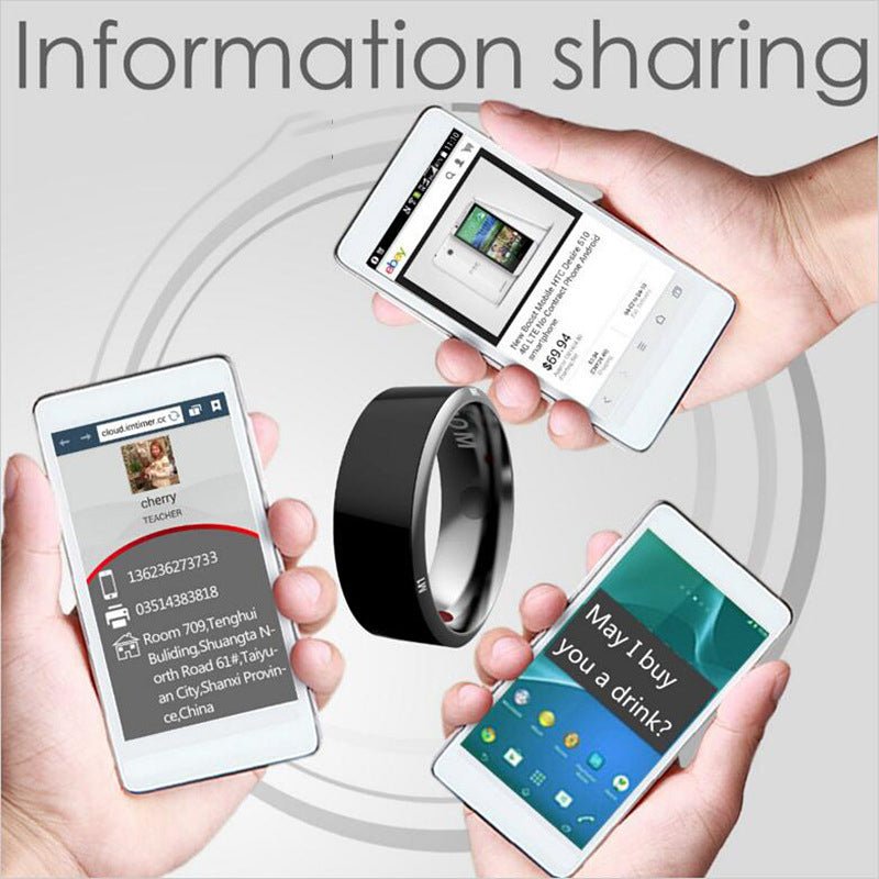 Smart Ring Wearable Device Multifunctional Black High - tech - AGB LuxeDrop