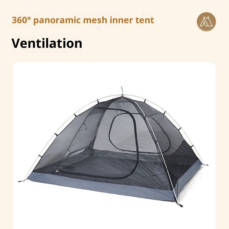 Outdoor Equipment Rain - proof Thickened Camping Three - point Tent Windproof Sunscreen Portable Folding Tent - AGB LuxeDrop