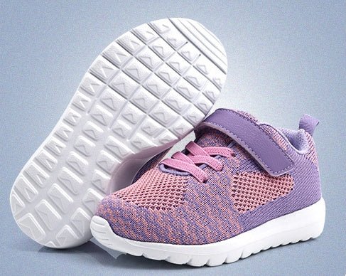 Pure Color Velcro Sneakers Lightweight Running Shoes For Boys And Girls - AGB LuxeDrop