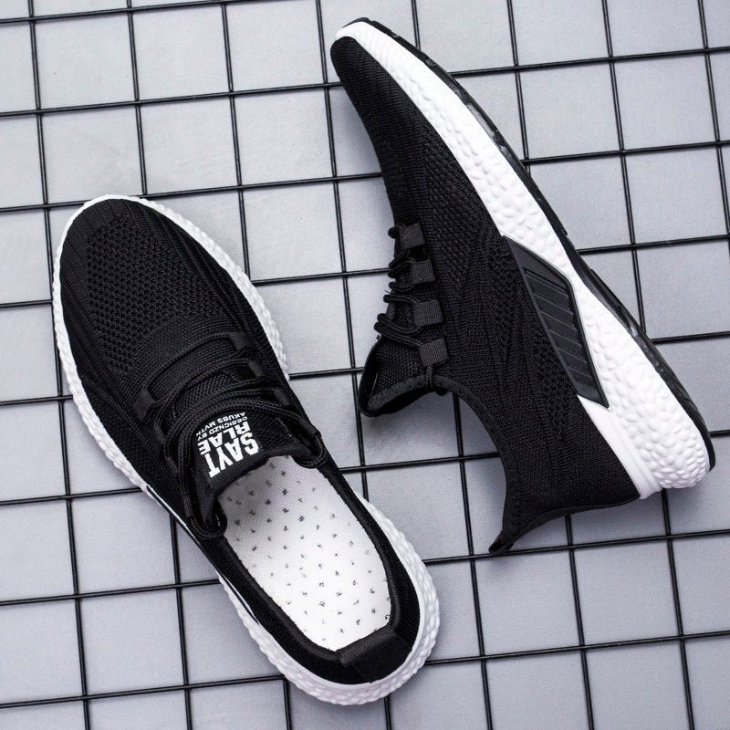 New Spring And Summer Sports Running Shoes Breathable Fly Woven Breathable Comfortable Non - slip Casual Fashion Men's Sneakers - AGB LuxeDrop