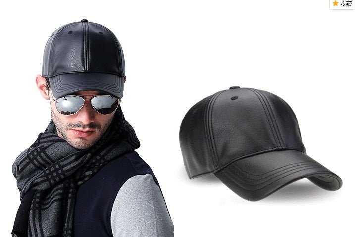 Faux Leather Black Hat - AGB LuxeDrop